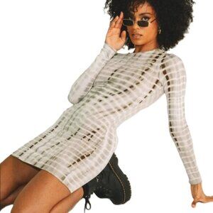 Princess Polly Joani Dress Tie Dye Mini‎ Green Boho Festival Whimsicore Fairy